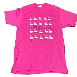 Vintage Flamingo Shirt Mens Large Pink Bonaventure Resort Spa Fifty Fifty Hanes‎